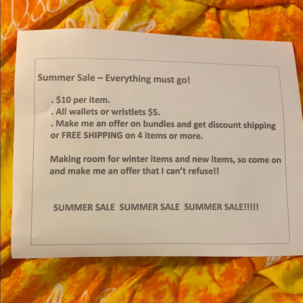 SUMMER SALE!!!!!